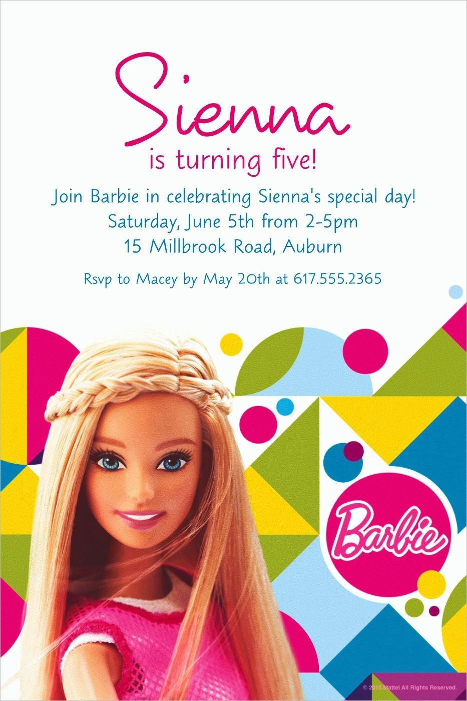 Custom Barbie Sparkle Invitation 