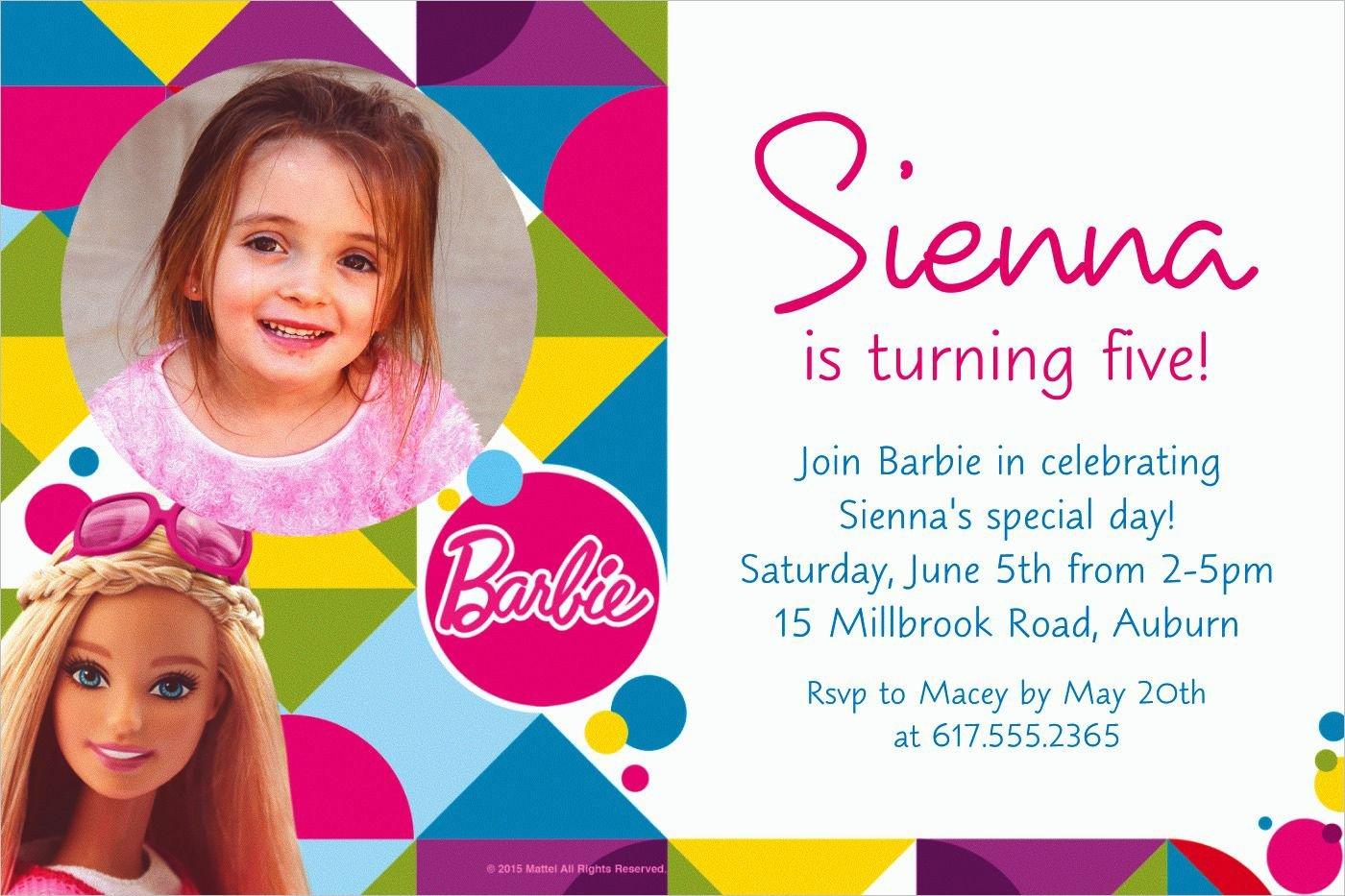 Personalized barbie hot sale invitations