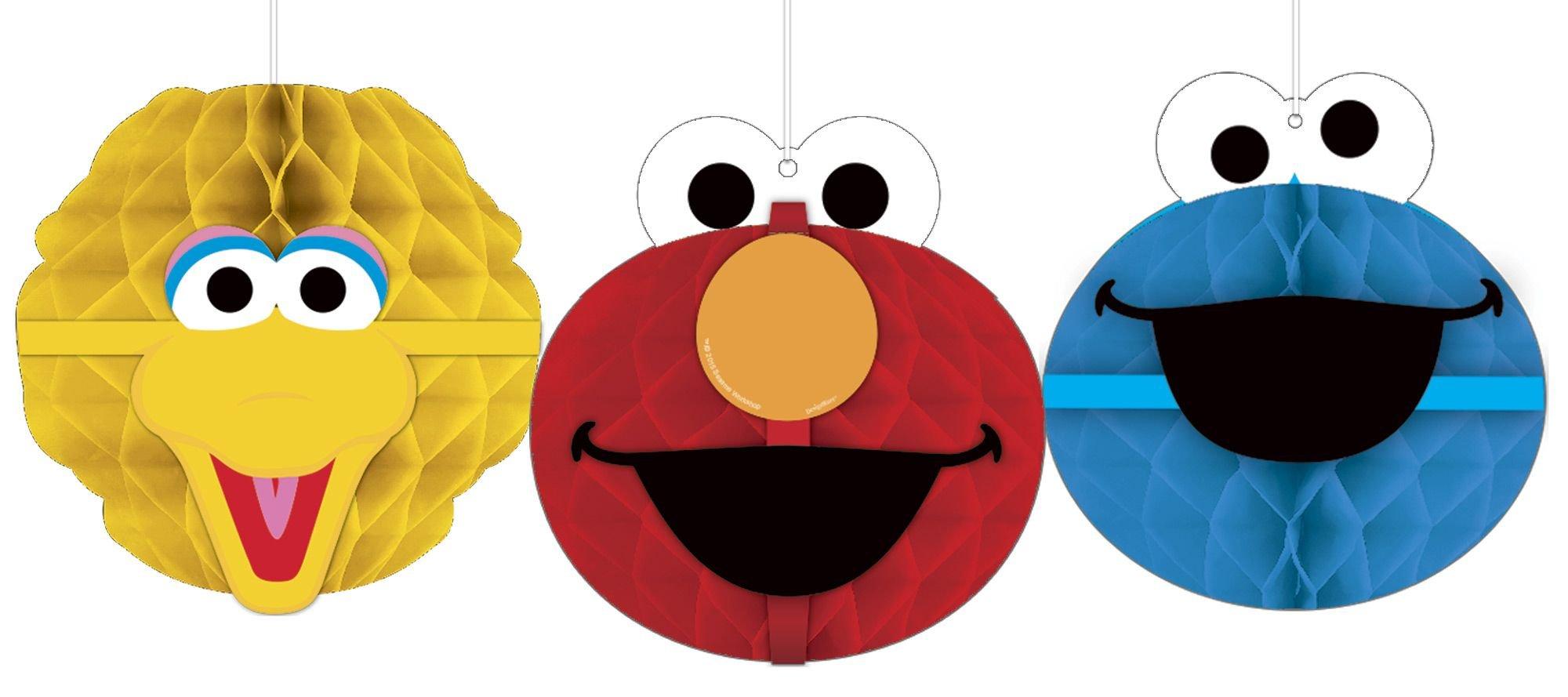 Sesame Street Honeycomb Decorations - 3ct - Party On!