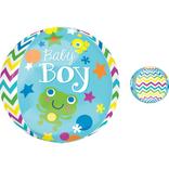 Baby Shower Balloon - Orbz Chevron Sweet Baby Boy, 16in