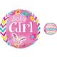 Baby Shower Balloon - Orbz Chevron Beautiful Baby Girl, 16in