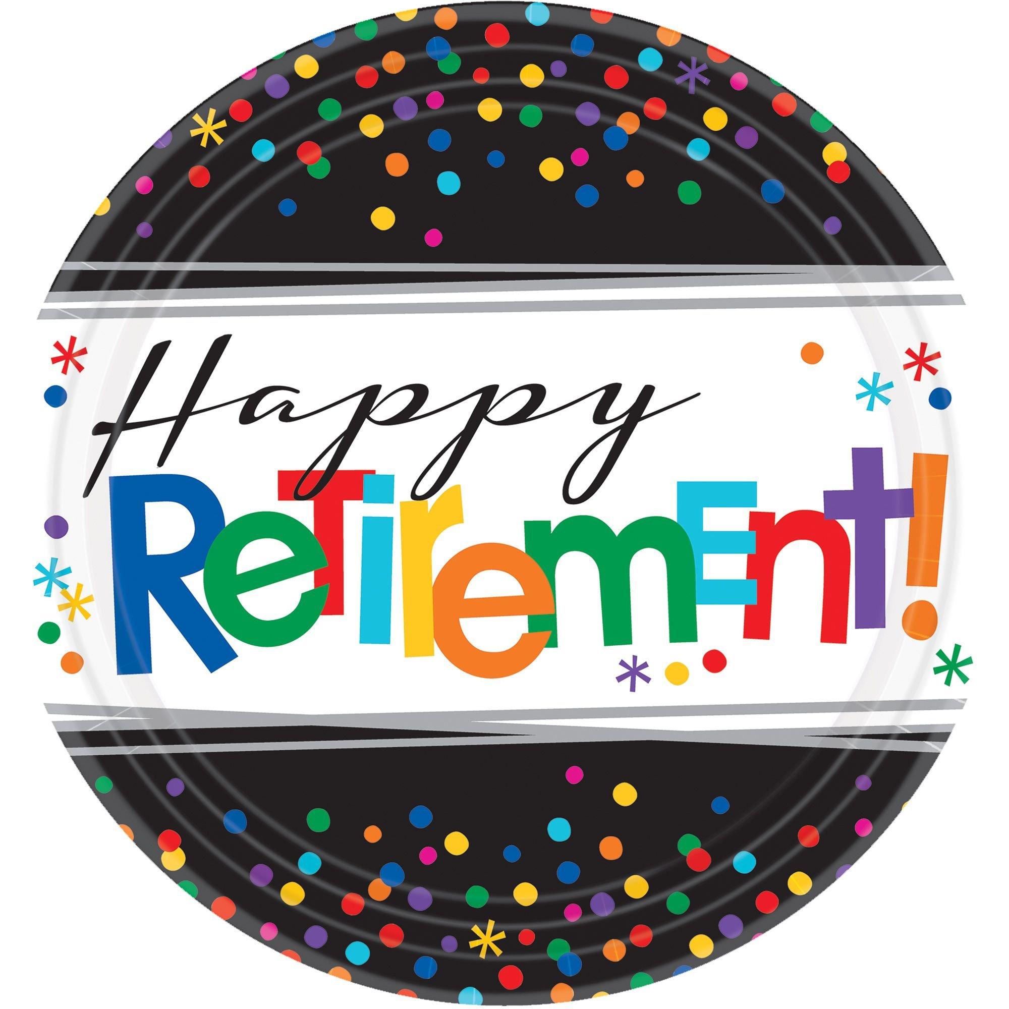 Happy Retirement Paper Dinner Plates, 10.5in, 8ct - Officially Retired