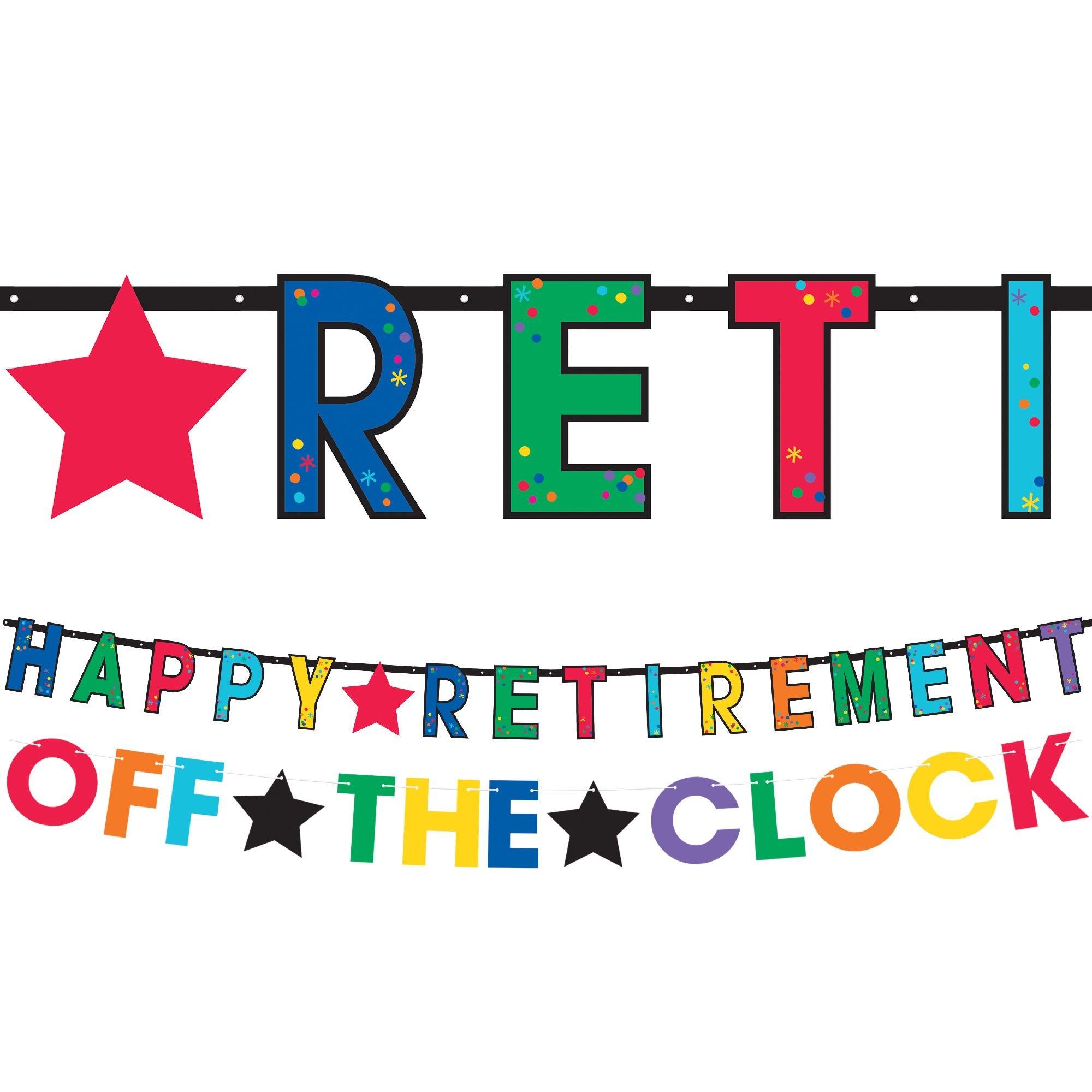 Happy Retirement Cardstock Letter Banner Set, 2pc - Officially Retired