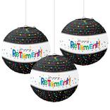 Happy Retirement Celebration Paper Lanterns 3ct