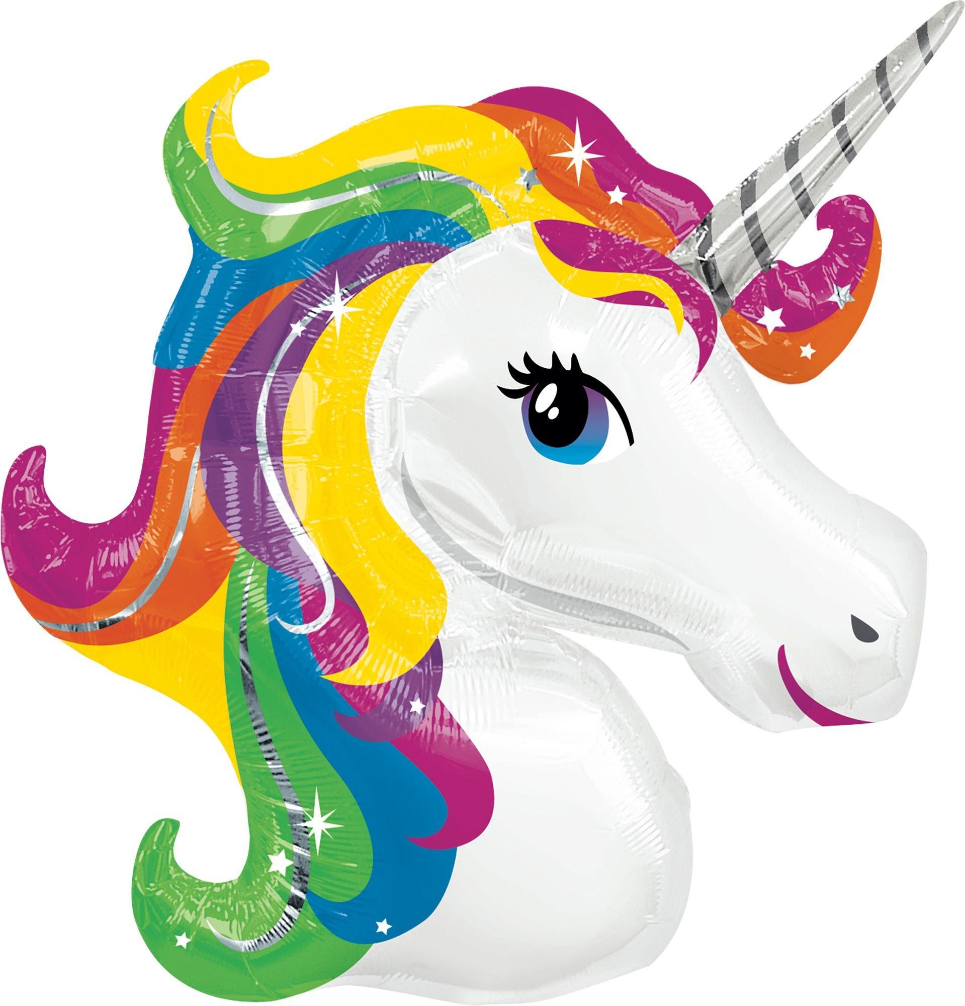 Rainbow Unicorn Balloon 33in x 29in - Giant