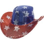 Sequin Stars Patriotic Cowboy Hat