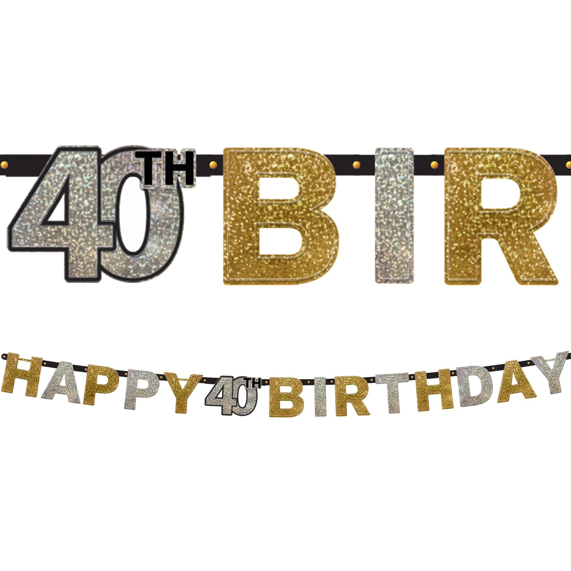 Prismatic 40th Birthday Banner - Sparkling Celebration