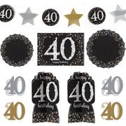 40th Birthday Room Decorating Kit 10pc - Sparkling Celebration