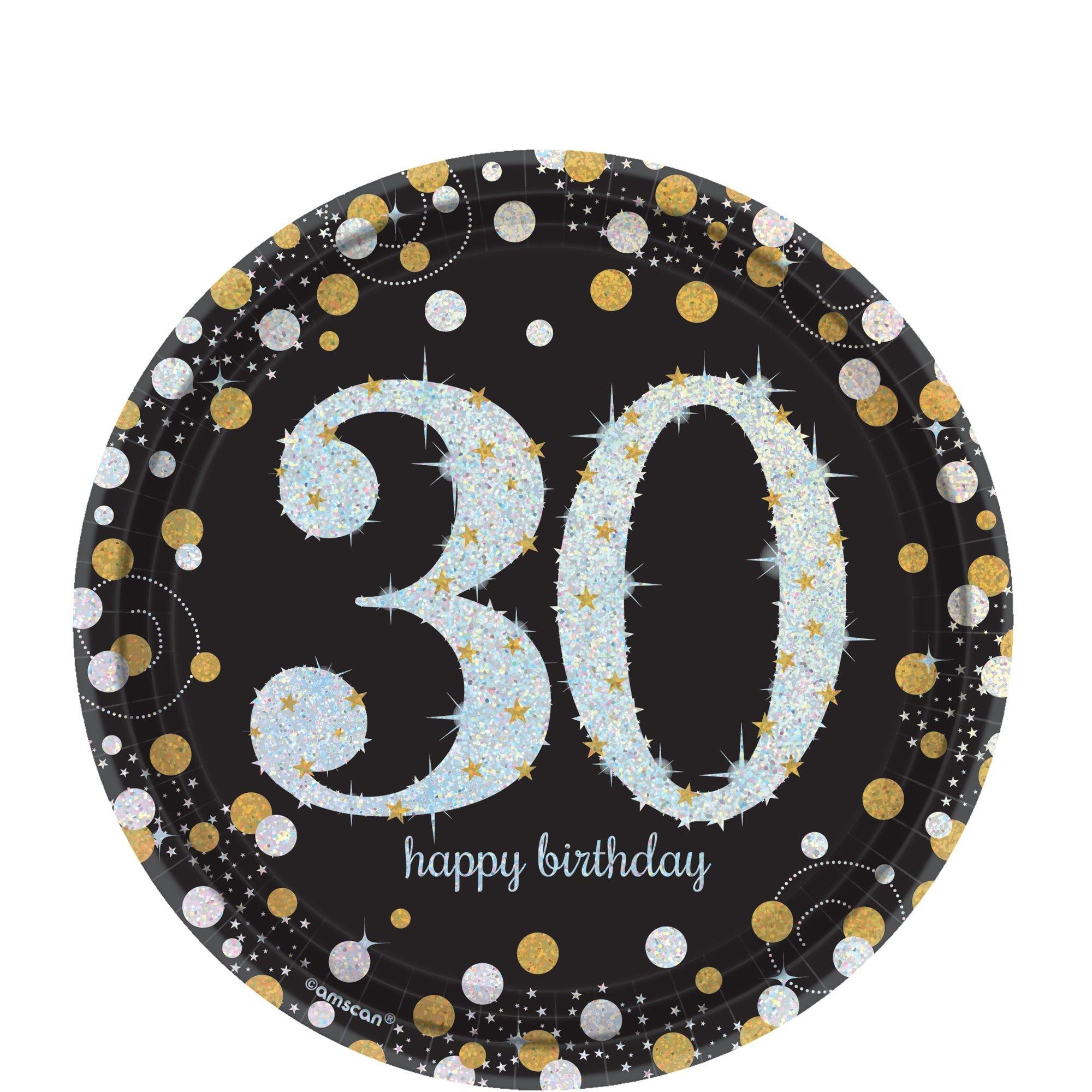 Prismatic 30th Birthday Dessert Plates 8ct - Sparkling Celebration ...