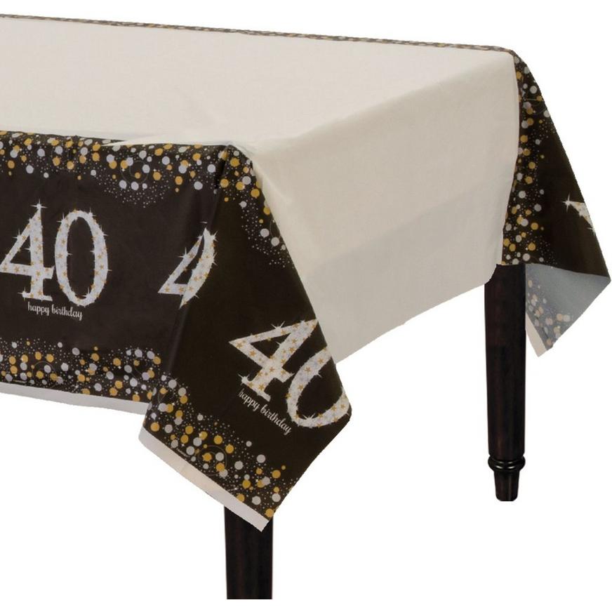 40th Birthday Table Cover - Sparkling Celebration