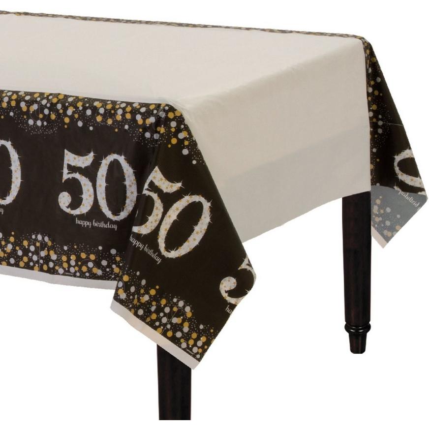 50th Birthday Table Cover - Sparkling Celebration