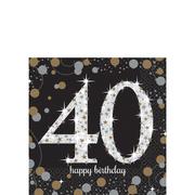 40th Birthday Beverage Napkins 16ct - Sparkling Celebration