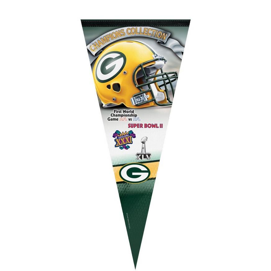 Premium Green Bay Packers 4X Super Bowl Champs Pennant Flag