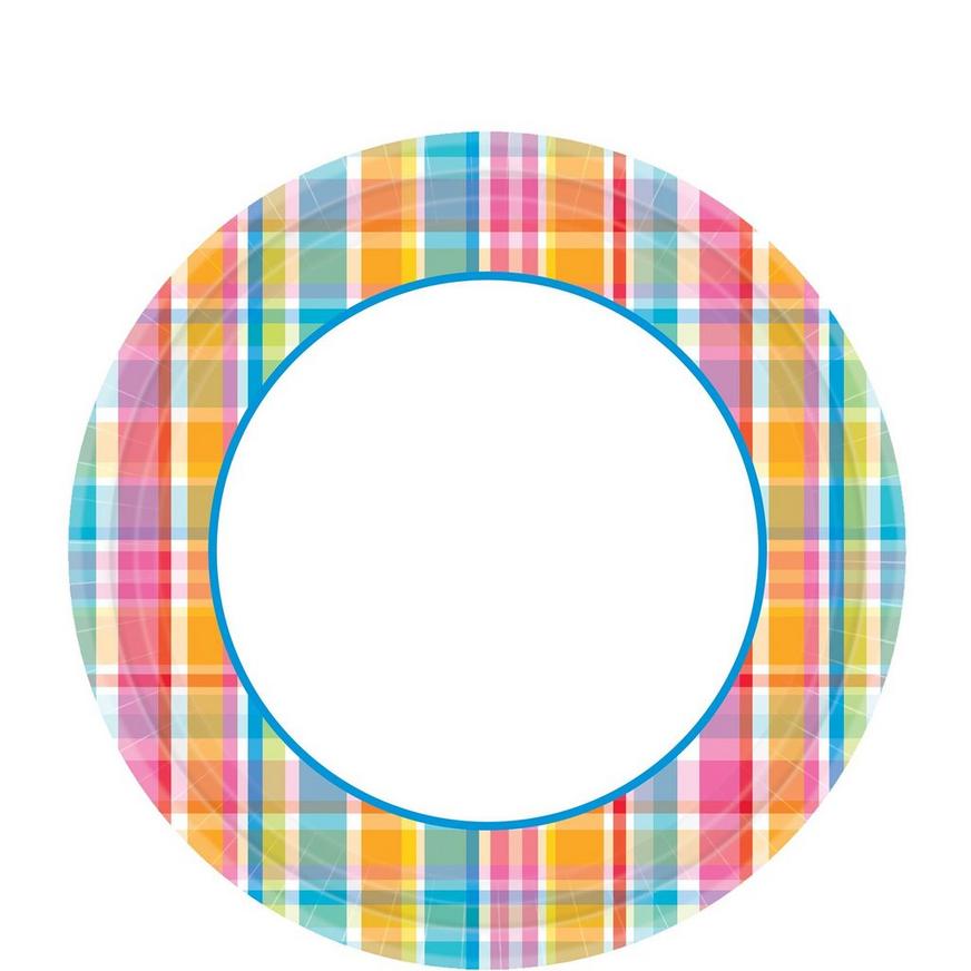 Sunny Plaid Lunch Plates 40ct