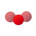 Picnic Party Red Gingham Paper Lanterns 3ct