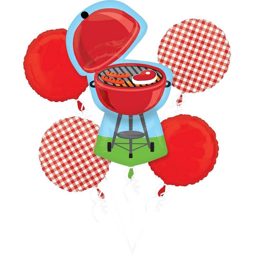 BBQ Red Gingham Balloon Bouquet 5pc