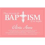 Custom Fancy Baptism Cross Peach Invitation 