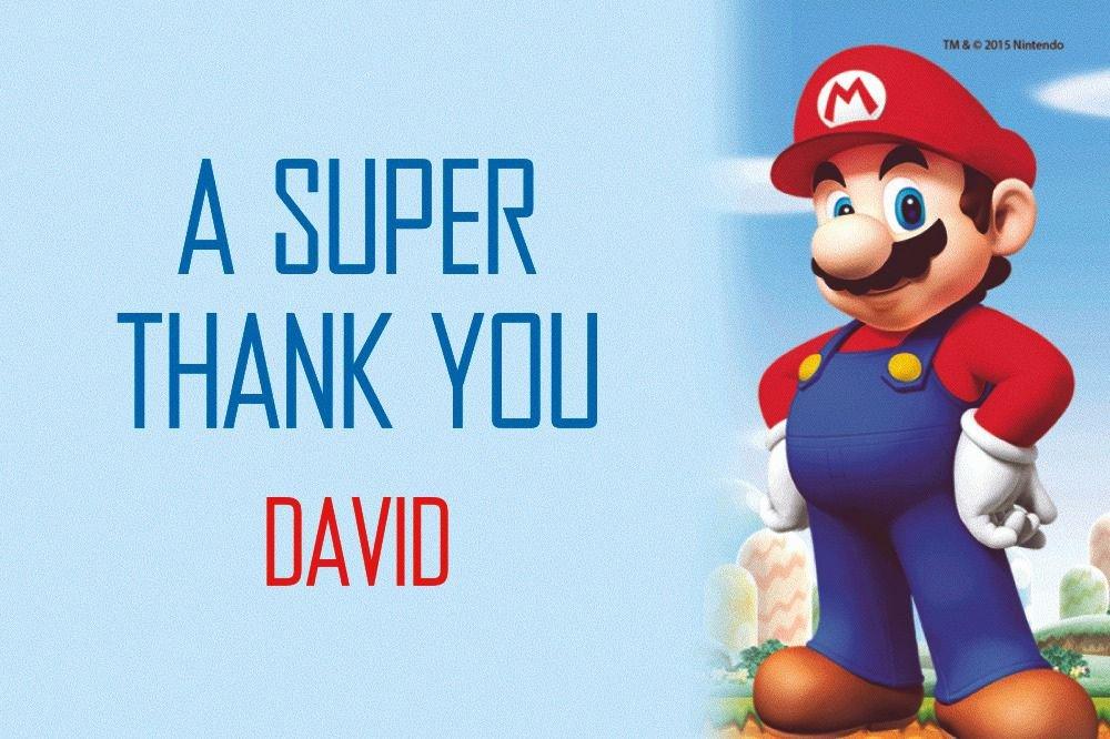 Custom Super Mario Thank You Note