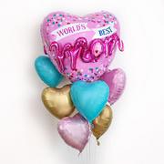 World's Best Mom Heart Balloon, 18in