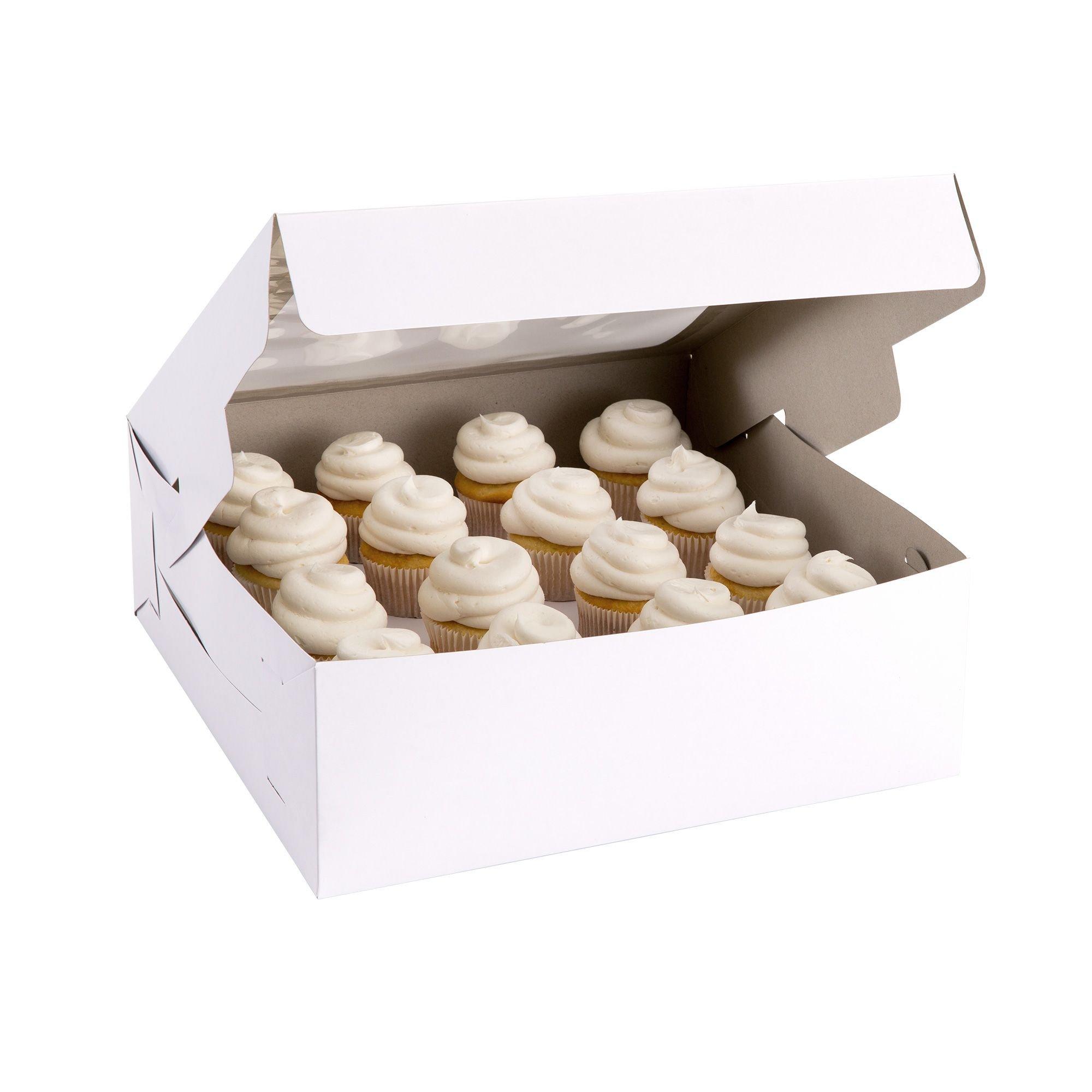 BELLE VOUS 25 Pack of Assorted Paper Card Cupcake Boxes - 9 x 9 x  5060912645978,  in 2023