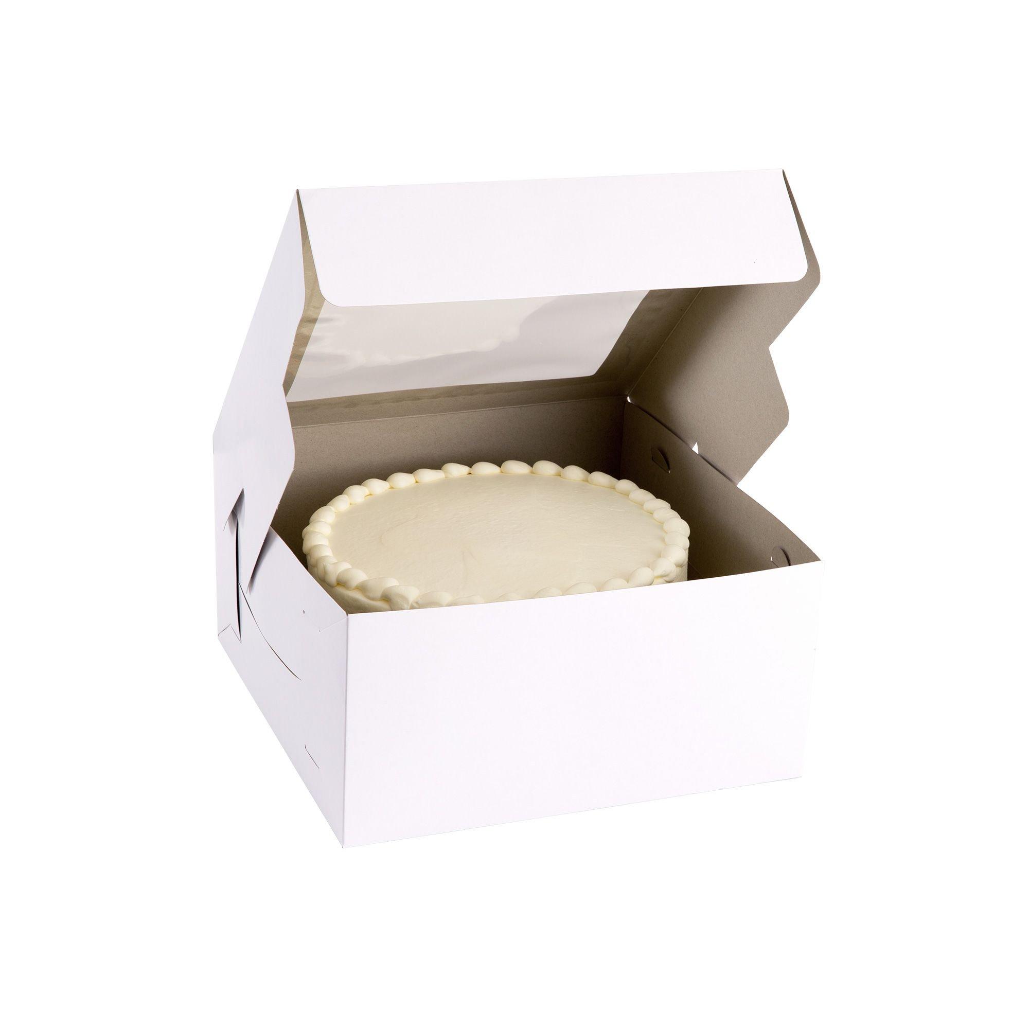 White Square Window Cake Box, 12in