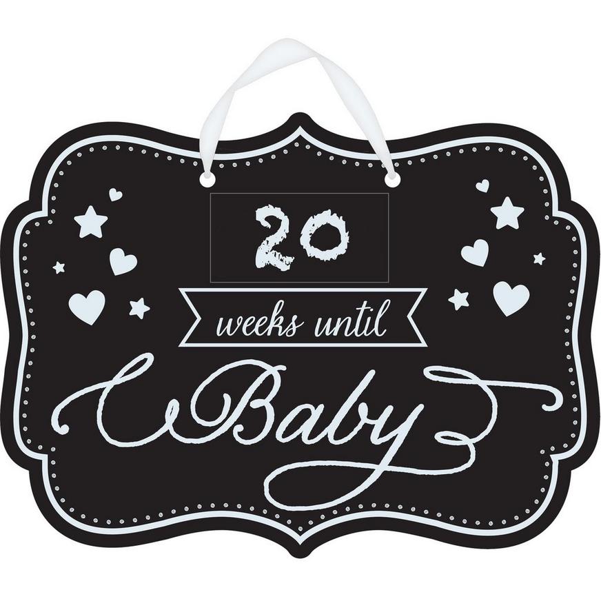 Baby Shower Baby Countdown Chalkboard Sign