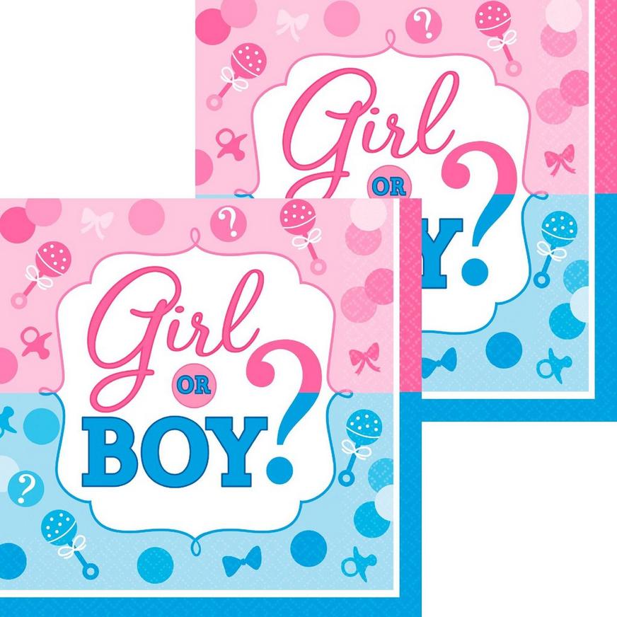 Girl or Boy Gender Reveal Beverage Napkins 16ct