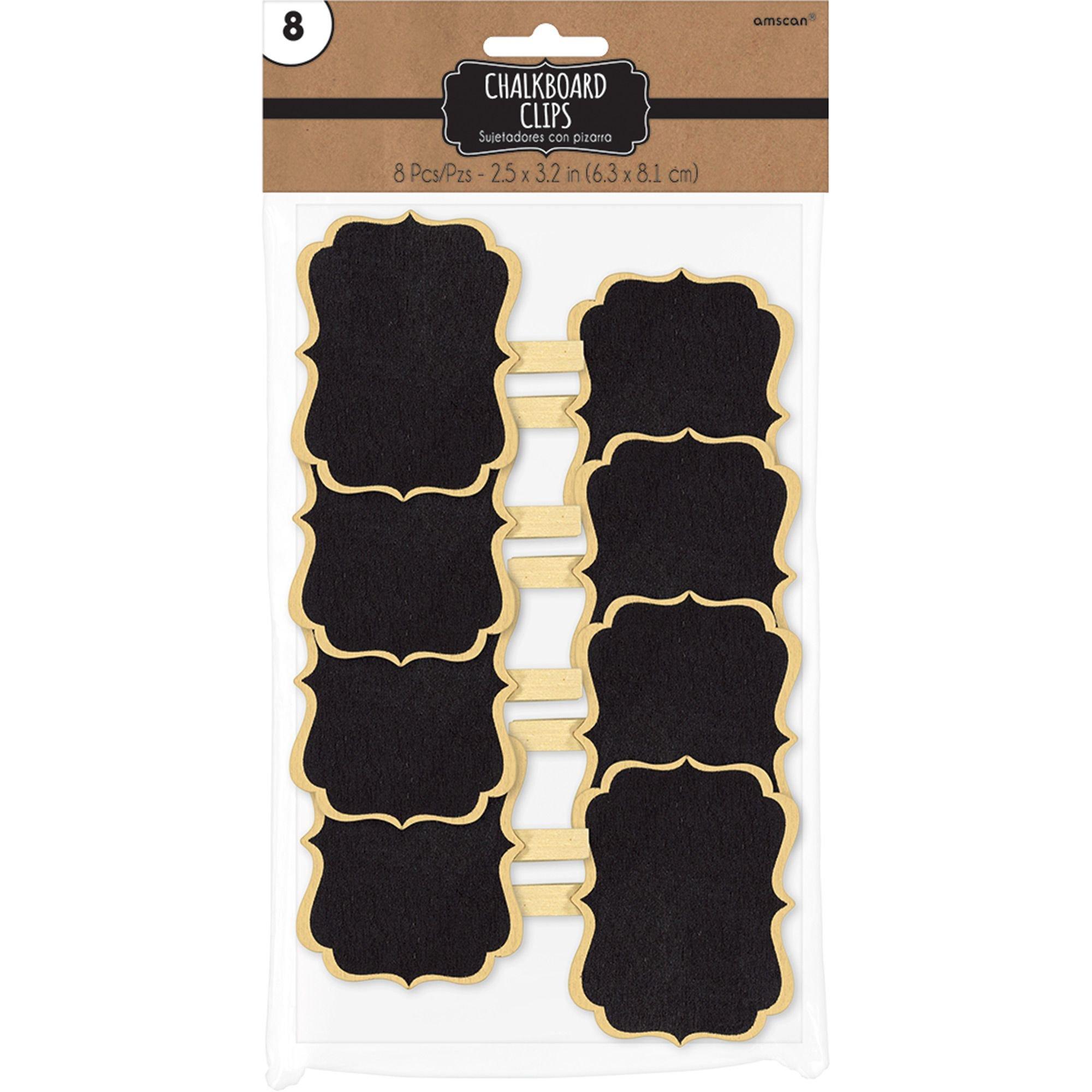 Scroll Chalkboard Label Clips 8ct