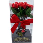 Belgian Red Rose Bouquet, 12pc - Milk Chocolate