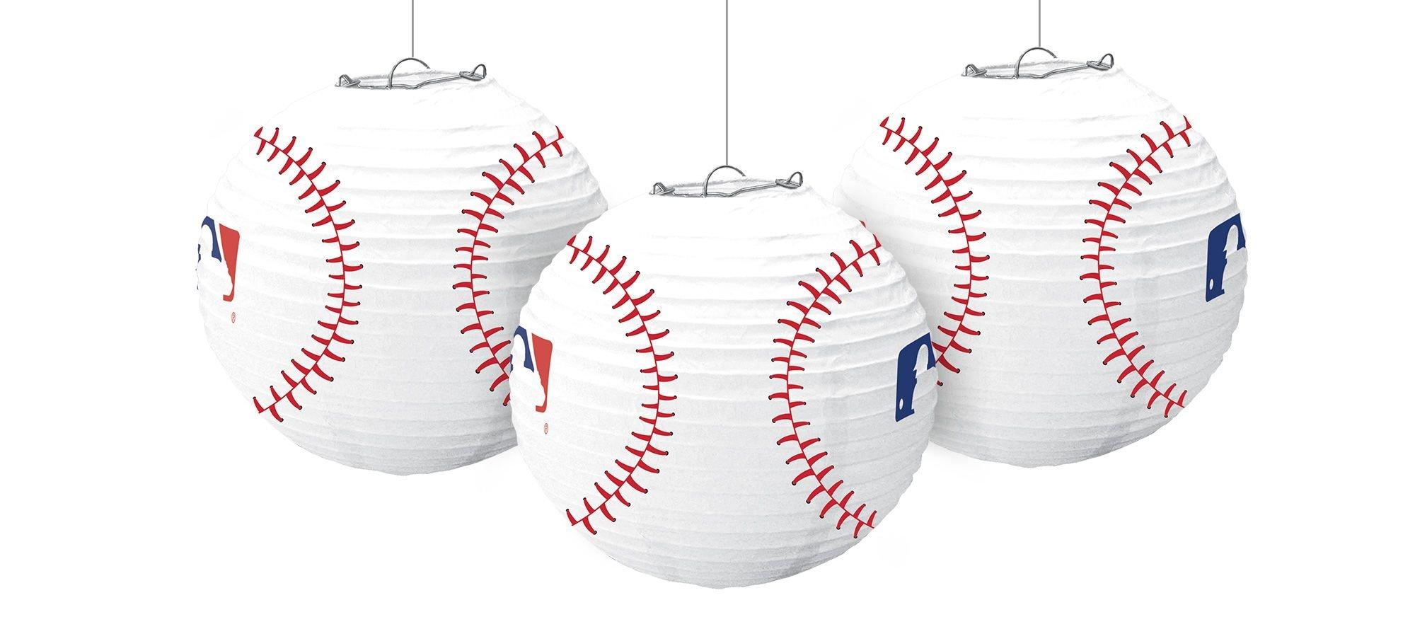 MLB Baseball Paper Lanterns 3ct