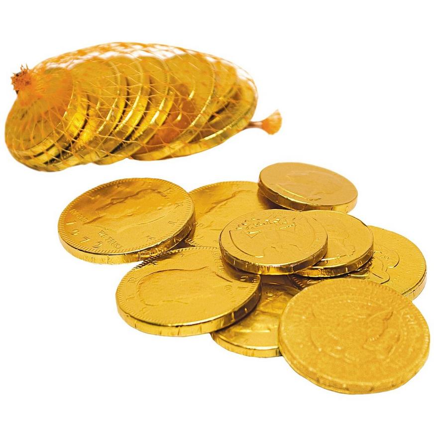Gold Chocolate Coin Bags 18ct