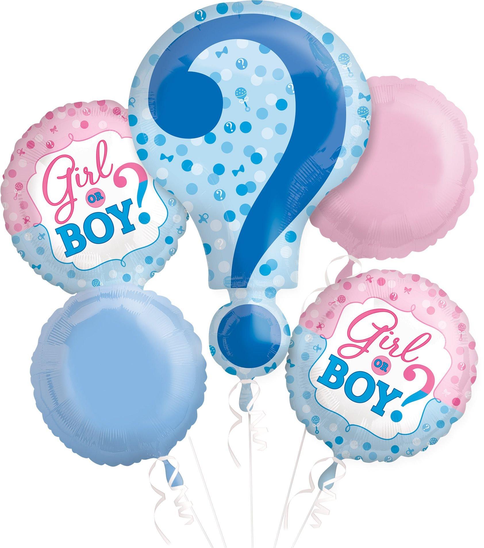 Girl or Boy? Round Satin Foil Balloon, Blue/Pink, Polka Dot, 18-in, Helium  Inflation & Ribbon Included for Gender Reveal