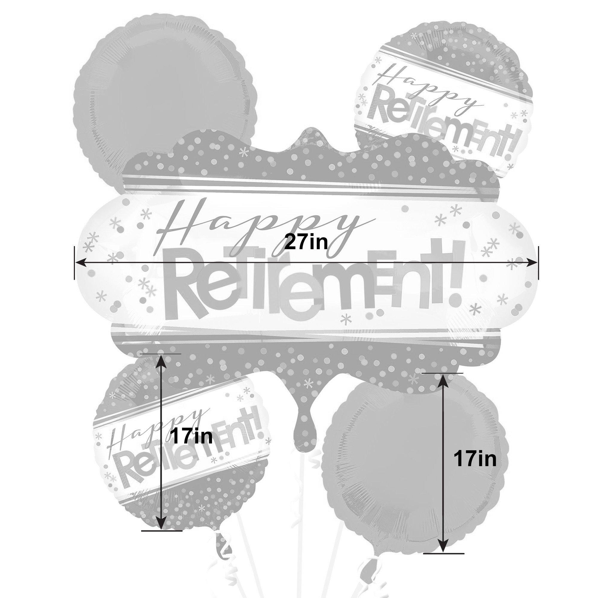 Happy Retirement Balloon Set - 15 Piece Foil Letter Banner Party Decorations