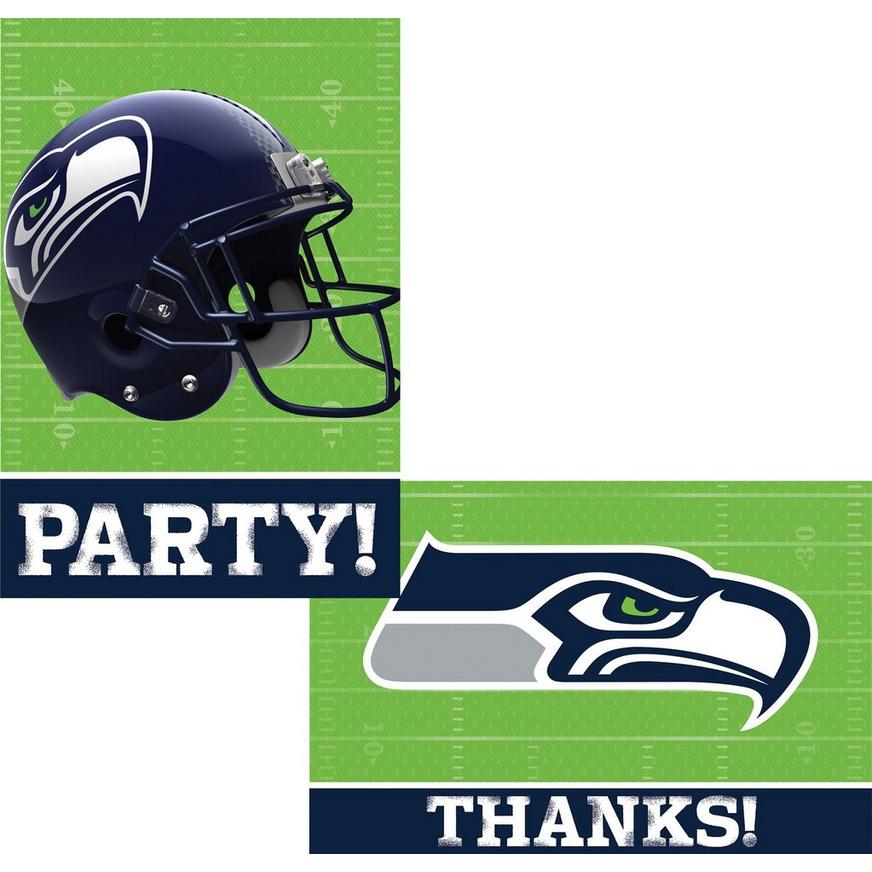 Seattle Seahawks Invitations & Thank You Notes For 8