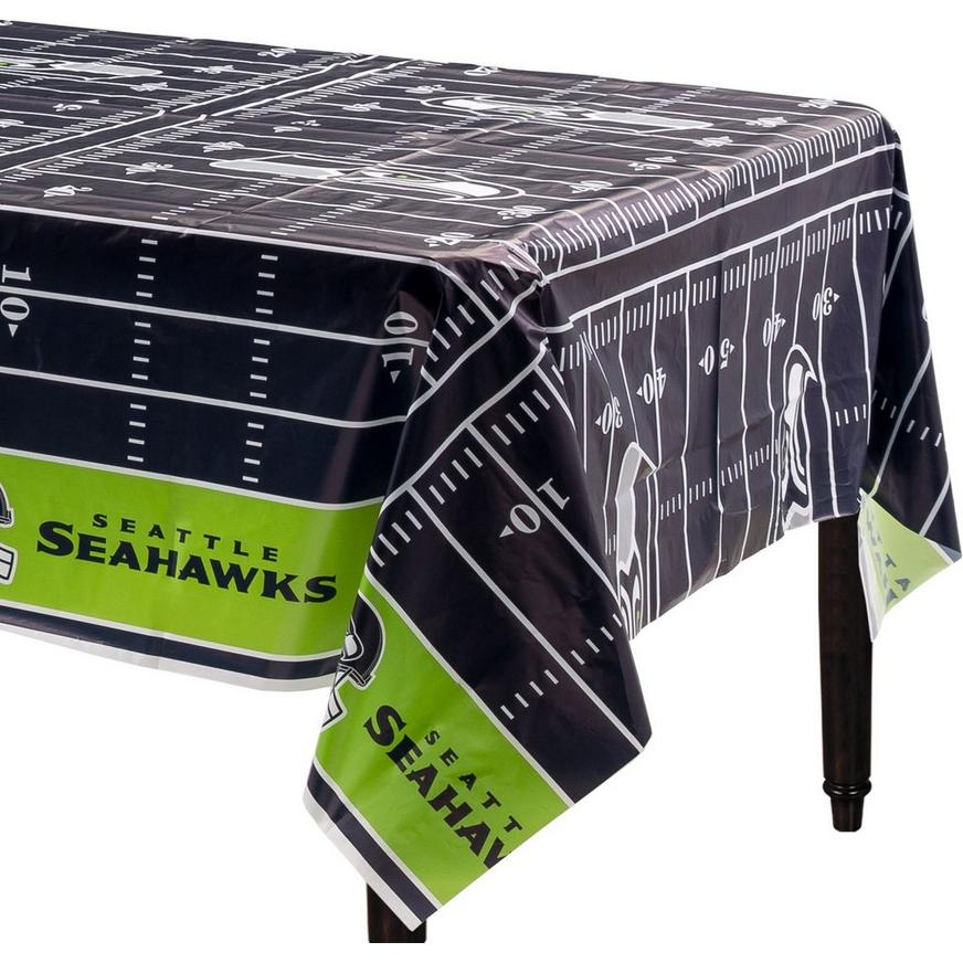 Seattle Seahawks Football Field Plastic Table Cover, 54in x 96in