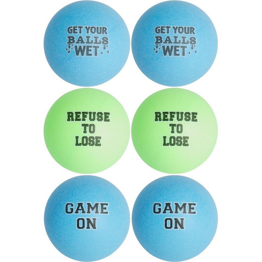 Funny Messages Pong Balls 6ct