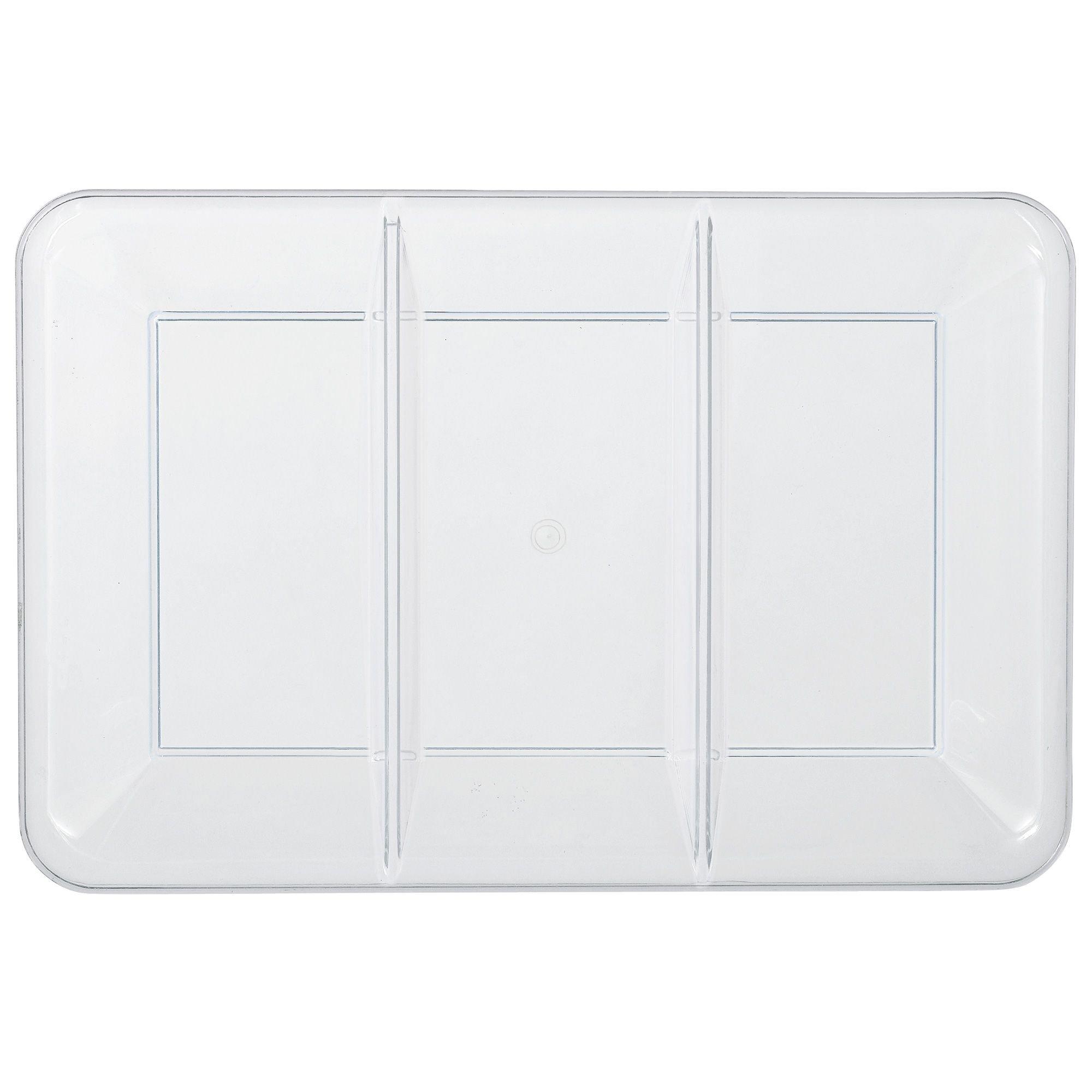 Sectional Rectangle Serving Tray Clear