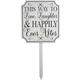White Happily Ever After Wedding Yard Stake