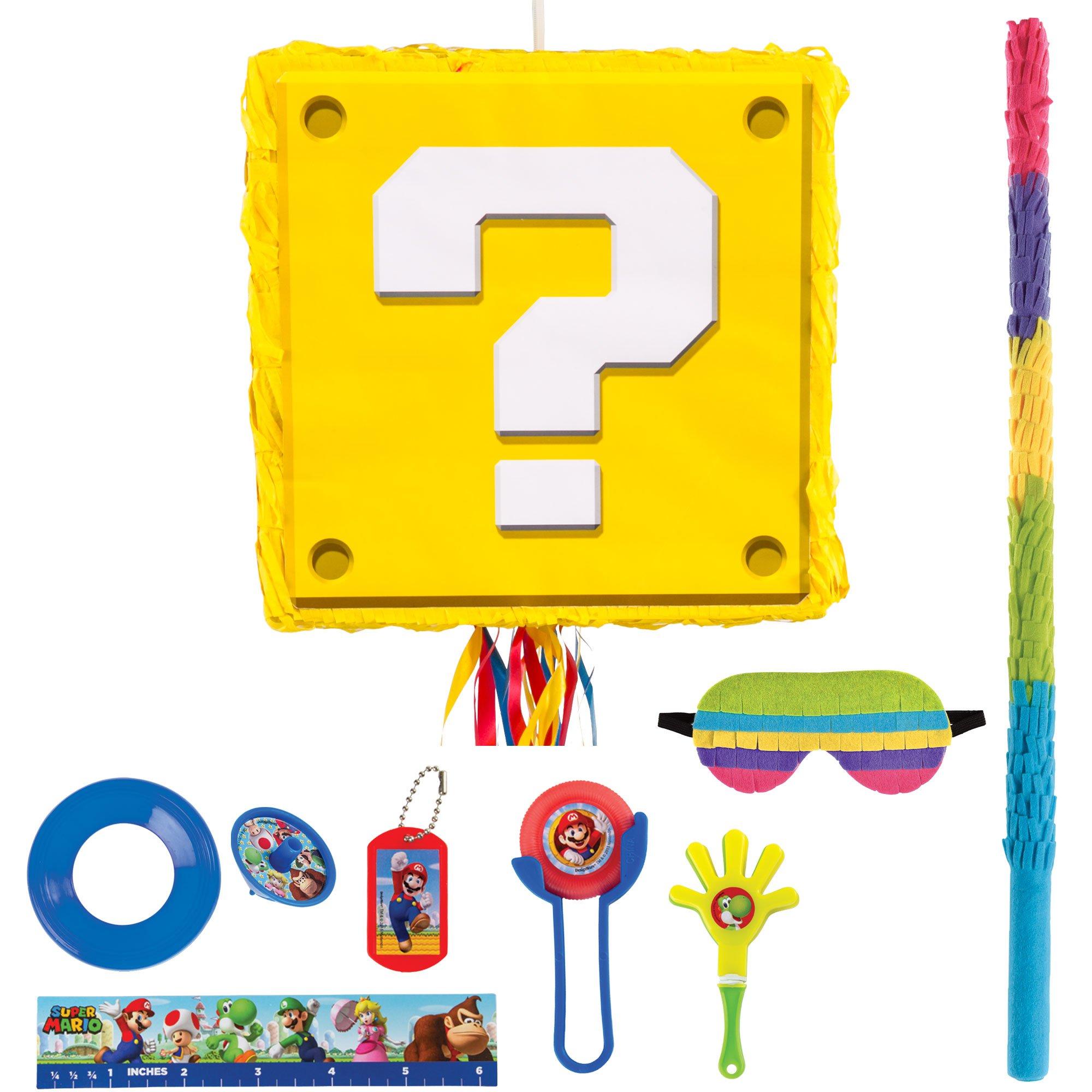 Pull String Question Block Pinata Kit with Favors - Super Mario