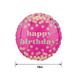 Metallic Dots Pink Happy Birthday Balloon 18in