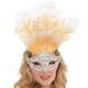 White Filigree & Feather Masquerade Mask
