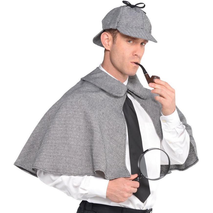 Adult Mens Sherlock Holmes Detective Hat Flat Cap Grey Fancy Dress Accessory 