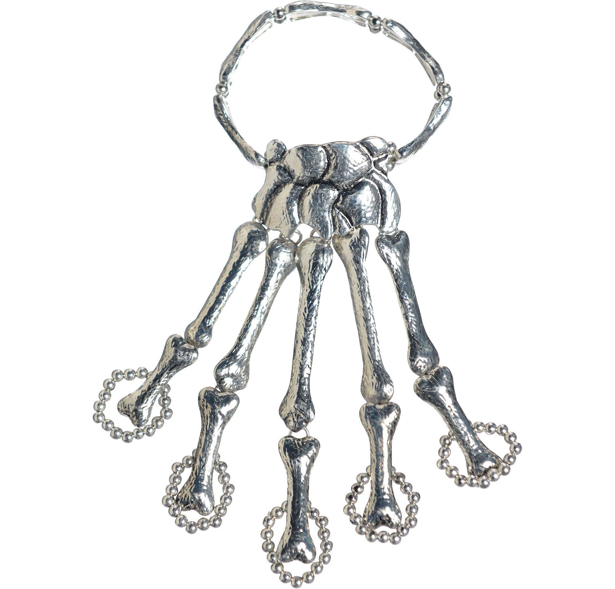 Silver Skeleton Bones Finger Bracelet