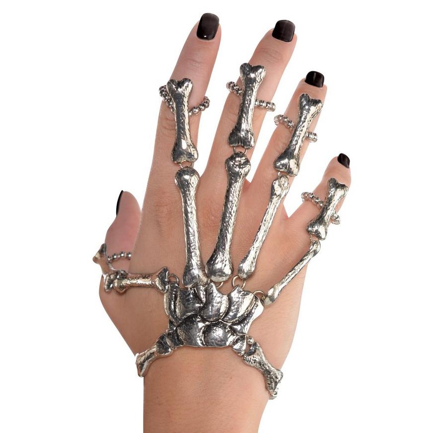 Silver Skeleton Bones Finger Bracelet