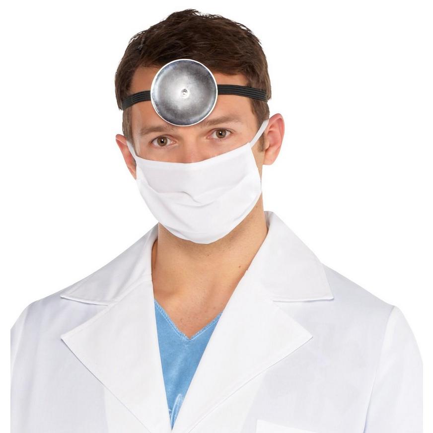 Costume Doctor Mirror 3" Silver Plastic & Elastic Fun Doctor Costume Accessory 