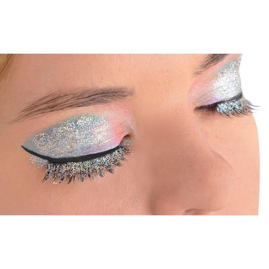 Silver Glitter False Eyelashes