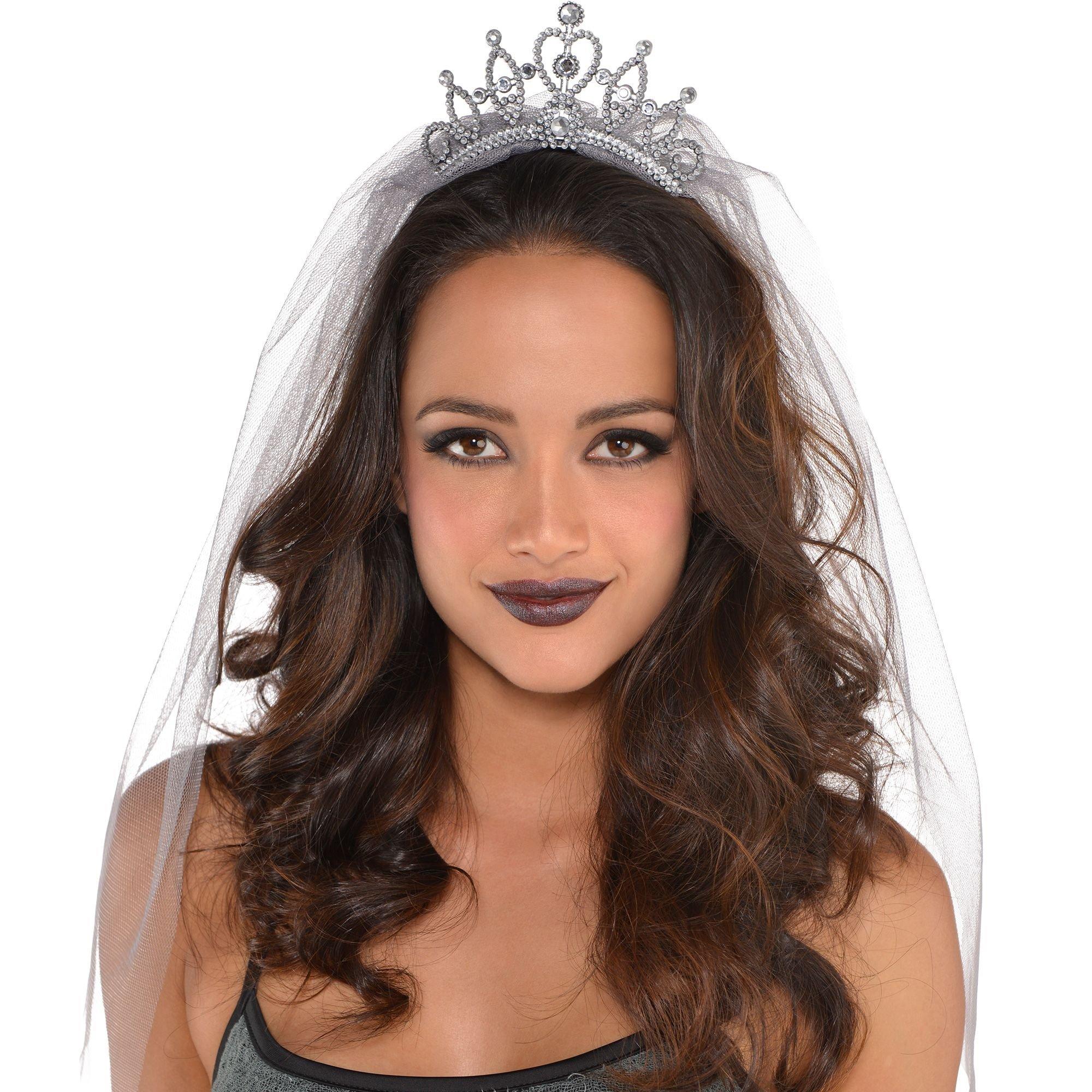 Tiara with Gray Veil