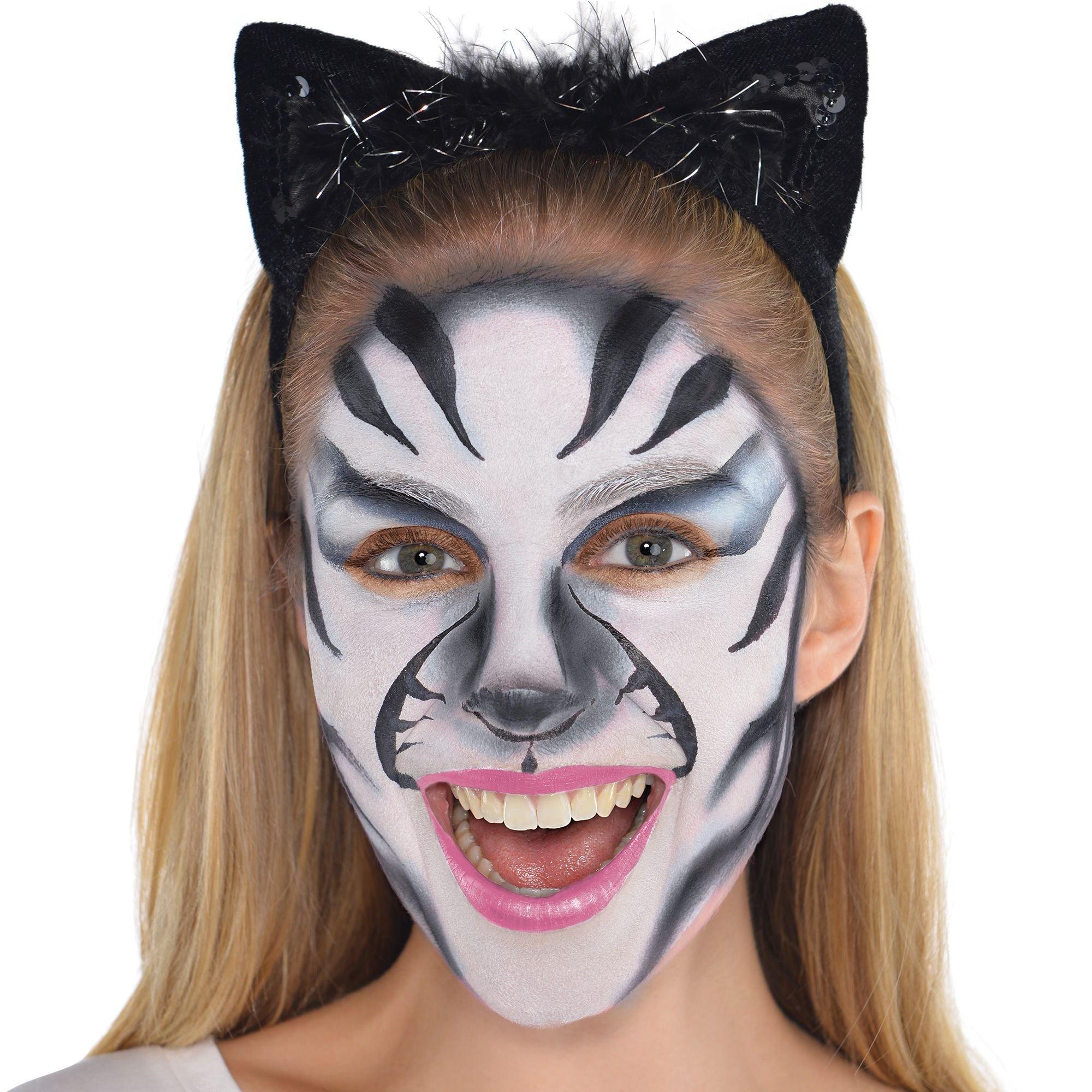 scary black and white face paint