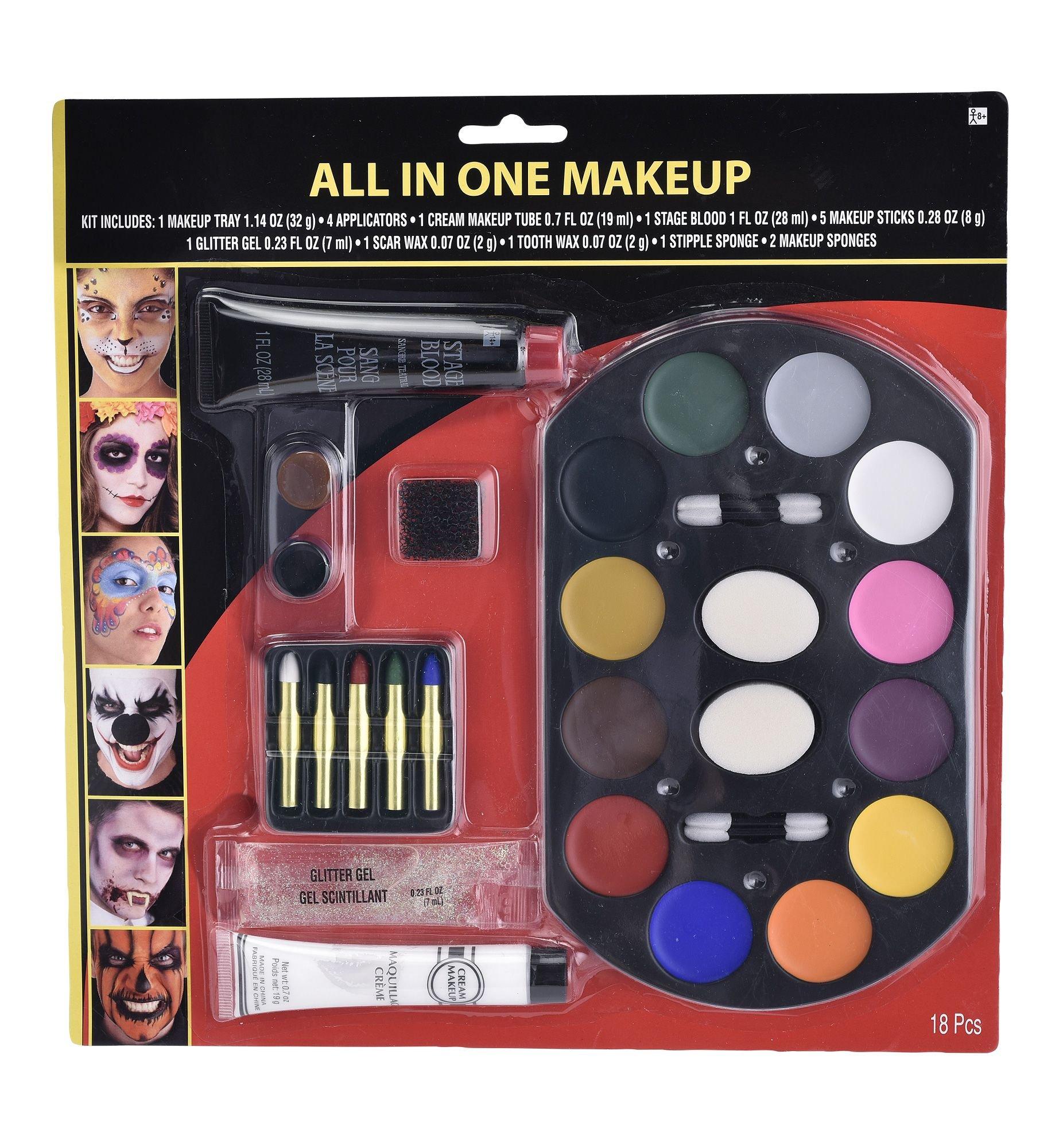 Horror Face Paint Makeup Kit - Halloween Makeup, Fake Blood
