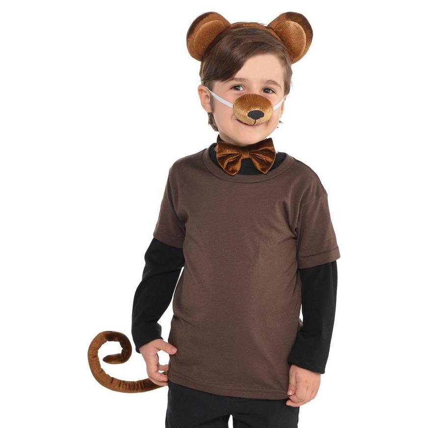 Brown Bear Ears & Bow Tie Costume Set ~ HALLOWEEN DRESS UP PARTY ACCESSORY KIT 